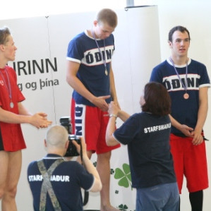 Tómas og Svavar á palli.