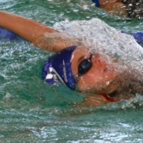 Hildur í  baksundi.