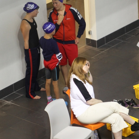 Gert klárt fyrir boðsund.