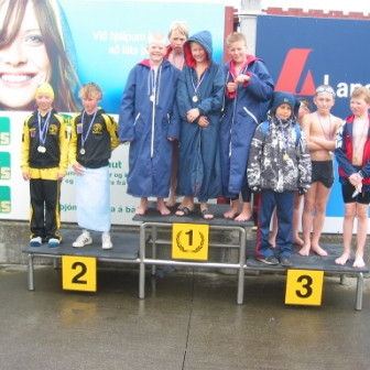 Gullsveit 12 ára og yngri. Valgeir, Birkir, Kári og Maron.