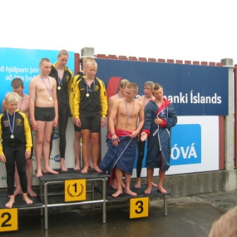 Strákarnir fengu brons. Steini, Helgi Freyr, Freysteinn og Baldur.