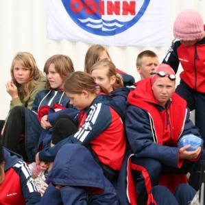 Hér var sólin farin að skína.