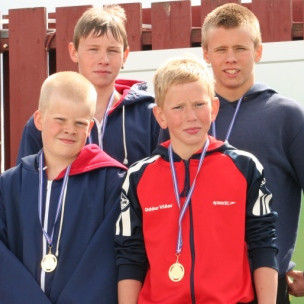 Lagleg strákasveit á aldursbilinu 11-14 ára. Steini, Freysteinn, Valgeir og Oddur.