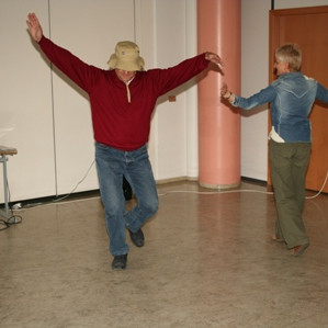 Vlad og Sveta slógu rækilega í gegn með nettri danssýningu.