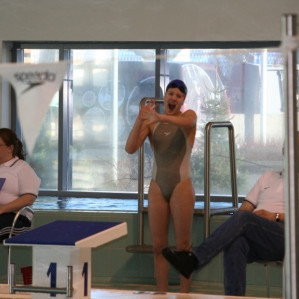 Dóra Sigga létt fyrir úrslit í 50 flug.