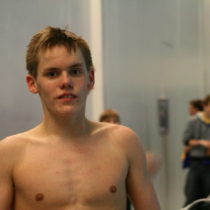 Baldur að koma úr sundi.