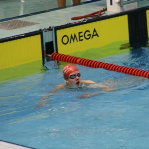 Dóra Sigga kemur úr sundi.