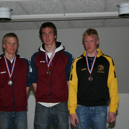 100 m fjórsund - Davíð Hildiberg, Guðni og Leifur Guðni.