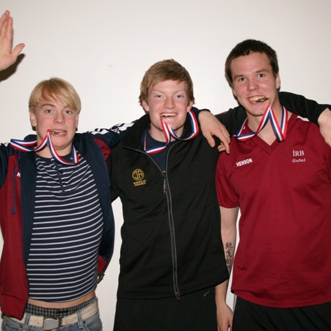 100 bringa. Gunnar Örn, Hrafn og Guðni.