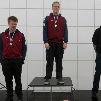 100 m flugsund. Kristinn Ásgeir, Davíð Hildiberg og Jón Þór en hann og Gunnar Örn urðu jafnir í 3. sæti.