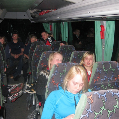 Í rútunni á suðurleið.