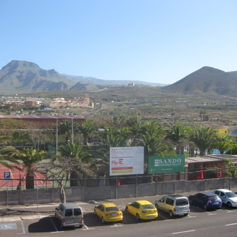 Útsýnið við laugina.