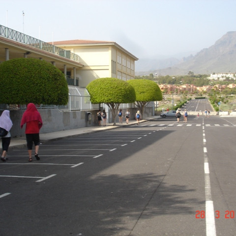 Rölt heim úr sundlauginni.