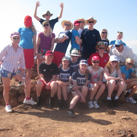 Hópurinn á toppnum.