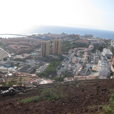 Sér yfir hluta Amerísku strandarinnar.