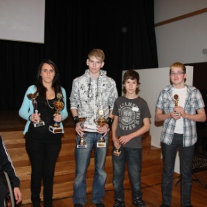 Krakkarnir með Jóni Heiðari þjálfara sínum.