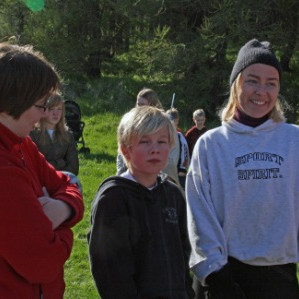 Gestirnir byrjarðir að mæta. Heiðdís, Friðrik Jóhann og Friðbjörg.