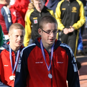 Árnór Ingi og Sindri á leið af palli.