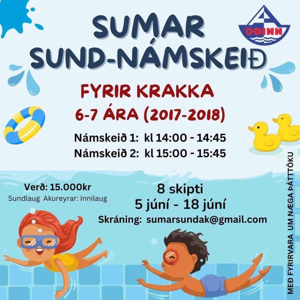 Sundnámskeið fyrir 6 - 7 ára