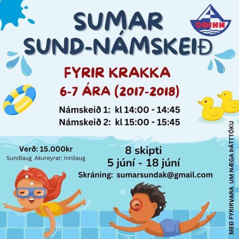 Sundnámskeið fyrir 6 - 7 ára
